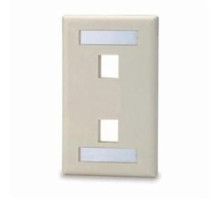 SIGNAMAX  SKFL-2               2-PORT SINGLE GANG KEYSTONE  FACEPLATE W/ LABELING, IVORY