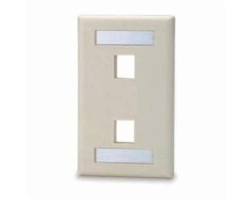 SIGNAMAX  SKFL-2               2-PORT SINGLE GANG KEYSTONE  FACEPLATE W/ LABELING, IVORY