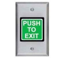 SECURITY DOOR CONTROLS  424U               Illuminated Exit Switch, 1-Gang, Momentary, DPDT, PUSH TO EXIT Legend, 5 Ampere at 12/24 Volt DC, 2-7/8