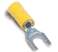 THOMAS & BETTS  TV10-10F-L               VINYL INSULATED FORK TERMINAL 12-10AWG #10BOLT       YELLOW 50/PK