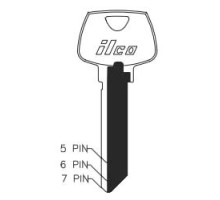 KABA ILCO CORP  S22 NP A04  AE00001570              Cylinder Lock Key Blank, Natural Brass, 34 Price Group, For Sargent