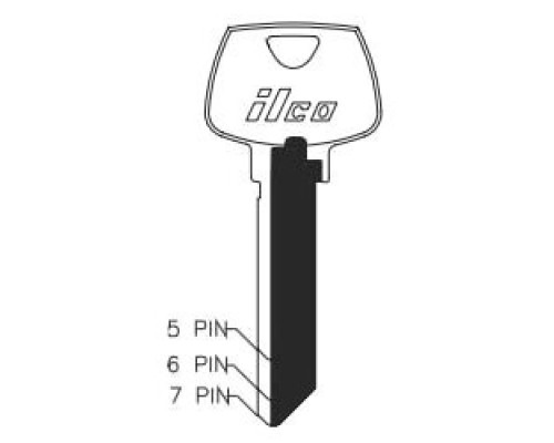 KABA ILCO CORP  S22 NP A04  AE00001570              Cylinder Lock Key Blank, Natural Brass, 34 Price Group, For Sargent