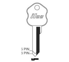 KABA ILCO CORP  SY2 NP A16  AA00002642              Safe Deposit Key Blank, 5-Pin, Brass, Nickel Plated, 16 Price Group, For Security/Kumahira