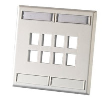 ORTRONICS  KSFP8  OR-KSFP8              Dual gang plastic faceplate, holds twelve Keystone jacks or modules, Fog White