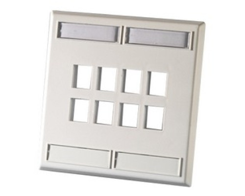 ORTRONICS  KSFP8  OR-KSFP8              Dual gang plastic faceplate, holds twelve Keystone jacks or modules, Fog White