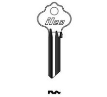 KABA ILCO CORP  1054MT NP A02  AL3584901B              Cylinder Lock Key Blank, Brass, Nickel Plated, 2 Price Group, For Ilco