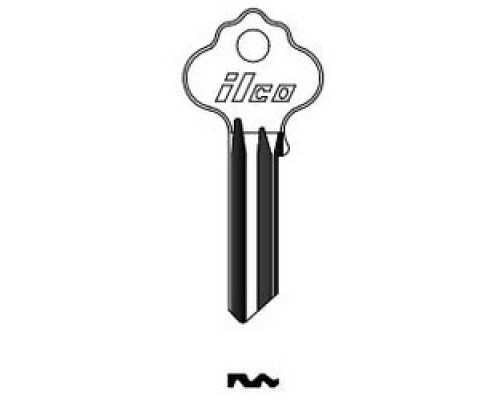 KABA ILCO CORP  1054MT NP A02  AL3584901B              Cylinder Lock Key Blank, Brass, Nickel Plated, 2 Price Group, For Ilco