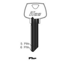 KABA ILCO CORP  01007RF NS A42  AA00017483              Cylinder Lock Key Blank, 6-Pin, Sectional, Natural Nickel Silver, 9 Price Group, For Sargent