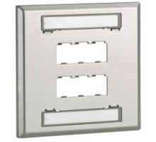 PANDUIT  CFPL6S-2GY               Faceplate 6Pt DblGang Classic S-Steel EA