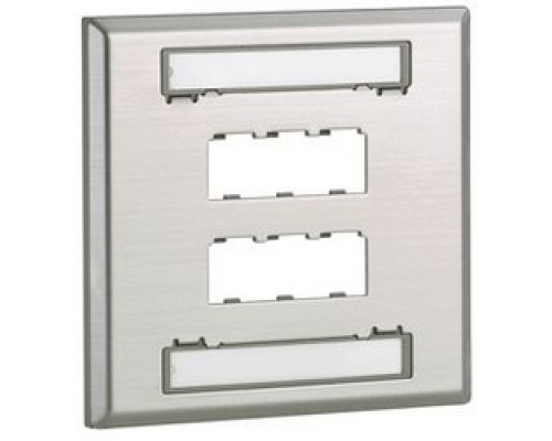 PANDUIT  CFPL6S-2GY               Faceplate 6Pt DblGang Classic S-Steel EA