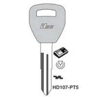 KABA ILCO CORP  HD107-PT5 NP               Vehicle Key Blank, Transponder Key, Cloning Tool, Brass, Nickel Plated, For Honda Automobile