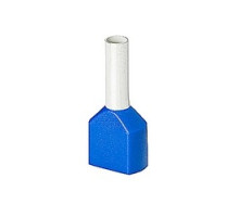 THOMAS & BETTS  F8009               Polypropylene Insulated Twin Ferrule, Length 0.787 in/18.5mm, Pin Length 0.394 in/10mm, Pin Diameter 0.114 in/2.9mm, Base Diameter 0.295 in/7.5mm, Conductor Range 2x14 AWG/2x2.50mm, Blue, Copper, Tin Plat