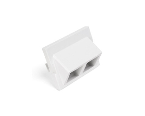 LEVITON  41294-2QW               MOS Insert, 2-Port QuickPort Adapter, 45 exit, 1.5 U, White