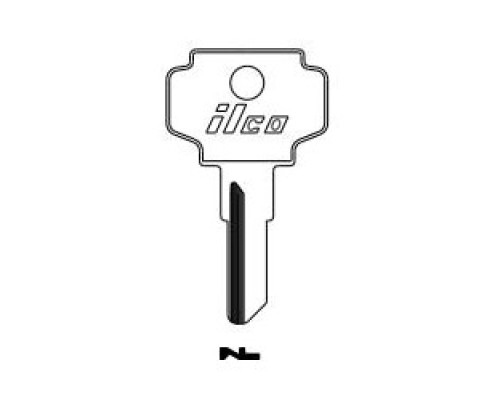 KABA ILCO CORP  K1122B NP A13  IAA36739022              Cylinder Lock Key Blank, Brass, Nickel Plated, 13 Price Group, For Bargman