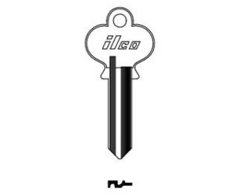 KABA ILCO CORP  1119 NP A04  AL4123700B              Cylinder Lock Key Blank, Brass, Nickel Plated, 4 Price Group, For Reading