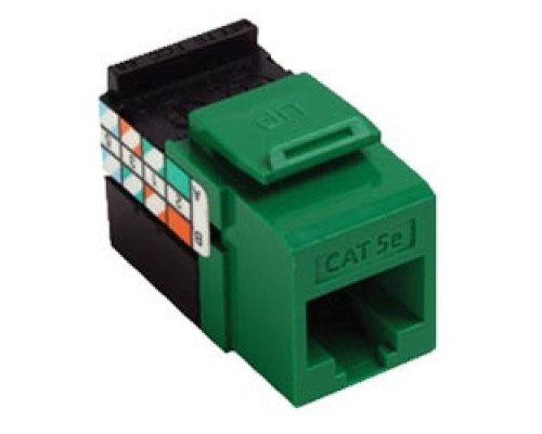 LEVITON  5G108-RV5               GigaMax 5e QuickPort Connector, UTP Category 5e, 110 Style Termination, Universal Wiring, Green