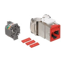 LEVITON  6ASJK-RC6               Mod Jack, Atlas-X1, Category 6A Shielded Connector, Crimson