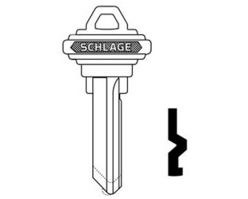 SCHLAGE ALLEGION BRAND  35-130-C-XQ06-878        Door Lock Cylinder Key Blank, Classic, Conventional, Plain Bow, 5-Pin Cylinder, C Keyway, Nickel Silver, With DO NOT DUPLICATE Stamp