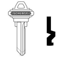 SCHLAGE ALLEGION BRAND  35-131-E        Door Lock Cylinder Key Blank, Classic, Conventional, Plain Bow, 6-Pin Cylinder, E Keyway, Nickel Silver