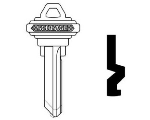 SCHLAGE ALLEGION BRAND  35-131-E        Door Lock Cylinder Key Blank, Classic, Conventional, Plain Bow, 6-Pin Cylinder, E Keyway, Nickel Silver