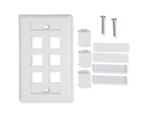 BELDEN  AX102251               KeyConnect Faceplates 6-Port, with ID Windows, Single Gang, Flush
