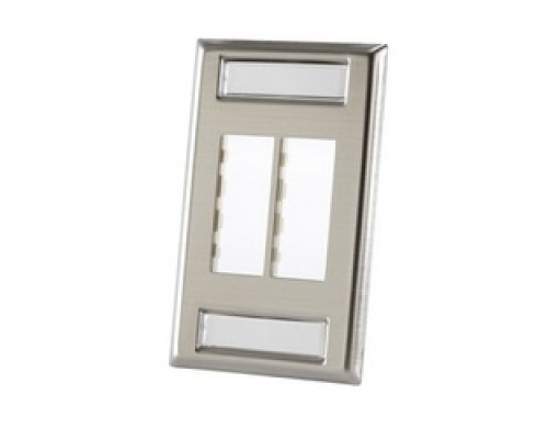 ORTRONICS 403STJ14        TracJack faceplate, stainless, four-port single gang