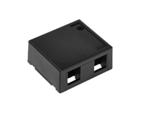 LEVITON  41089-2EP               QuickPort Surface Mount Housing, 2-Port, Black, Includes 1 Blank QuickPort Insert