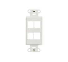ON-Q/LEGRAND  WP3414WH               Decorator Outlet Strap, 4-Port, Keystone Insert Plug, 1.65
