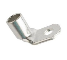 THOMAS & BETTS  J971U               Non-Insulated Tubular Ring Terminal with 90 Degree Bend, Length 1.94in, Width 0.84in, Bolt Hole 1/4in, Wire Range 1/0AN-2/0, Copper, Tin Plated, 50 Pack