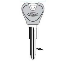 KABA ILCO CORP  H65-P NP A09  AJ01438012              Vehicle Key Blank, Plastic Head, Brass, Nickel Plated, 9 Price Group, For Ford