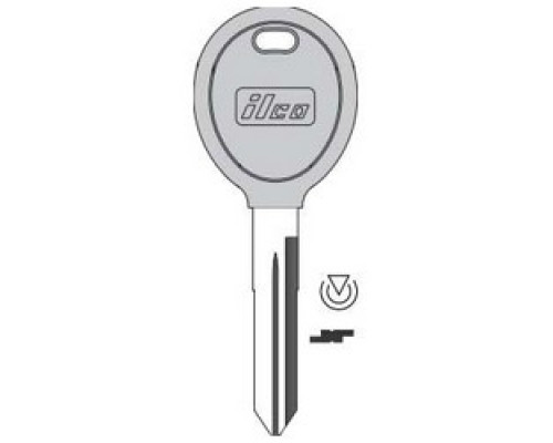 KABA ILCO CORP  Y162-PT NP               Vehicle Key Blank, Transponder Key, Brass, Nickel Plated, For Chrysler