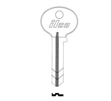 KABA ILCO CORP  1071B NP A14  AA43203002              Cylinder Lock Key Blank, 4-Pin, Brass, Nickel Plated, 14 Price Group, For Wilson-Bohannon