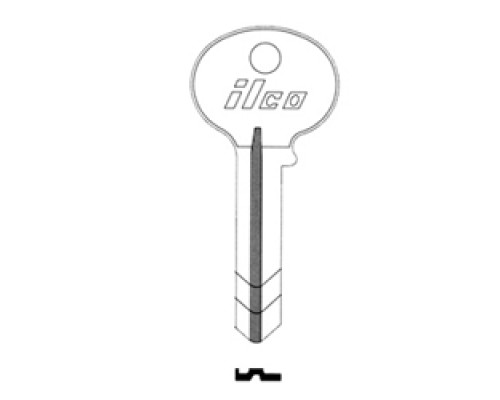 KABA ILCO CORP  1071 NP A04  AL4220100B              Cylinder Lock Key Blank, 5-Pin, Brass, Nickel Plated, 4 Price Group, For Wilson-Bohannon