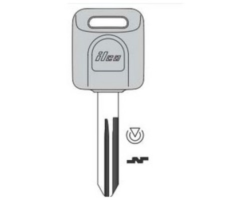 KABA ILCO CORP  INF45-PT NS               Vehicle Key Blank, Brass, Nickel Plated, For 1998 to 2002 Year Nissan/Infiniti Model
