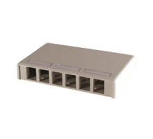 ORTRONICS  404TJ6  OR-404TJ6              TracJack Plastic Surface Mount Box for up to six modules, out single side