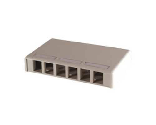 ORTRONICS  404TJ6  OR-404TJ6              TracJack Plastic Surface Mount Box for up to six modules, out single side