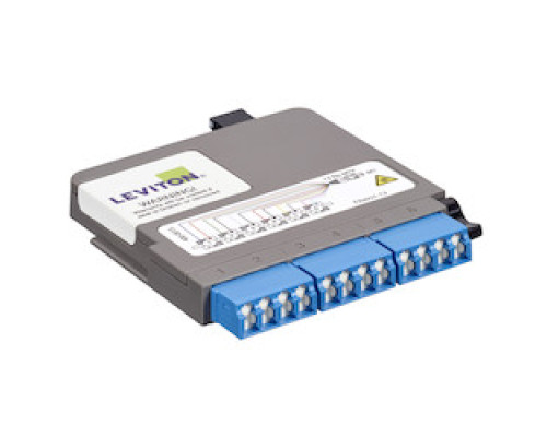 LEVITON U1LSM1-UNN        HDX OS2 CASSETTE 12F BLUE  MTP MALE TO LC SHUTTERED UNIVERSAL POLARITY