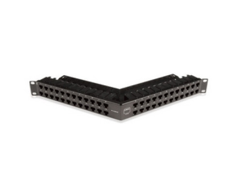 SIEMON COMPANY  Z6A-PNL-U48K               Copper, Patch Panel, ZMAX, with Jacks, UTP, Category 6A, 48 Port, Flat, 1U, Black, Fixed Wire Manager