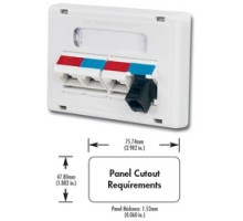 SIEMON COMPANY  MX-MFP-HMA-01               Modular Furniture Adapter, 1.88 in x 2.98 in, 4 Openings, MX, Black