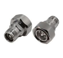 R F INDUSTRIES LTD  RFD-1687-4               Coaxial Adapter, Low PIM, 4.3-10 Female to 7-16 DIN Male, Straight, 5500 MHz Frequency, Whiter Bronze Body Plating, Silver Contact Plating, PTFE Dielectric