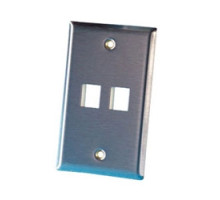 ORTRONICS  KSSS2               Single gang stainless steel faceplate, holds two Keystone jacks or modules