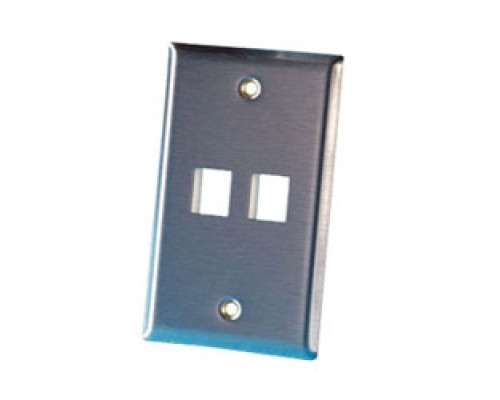 ORTRONICS  KSSS2               Single gang stainless steel faceplate, holds two Keystone jacks or modules