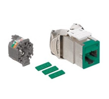 LEVITON  61SJK-RV6               Mod Jack, Atlas-X1, Category 6 Shielded Connector, Green