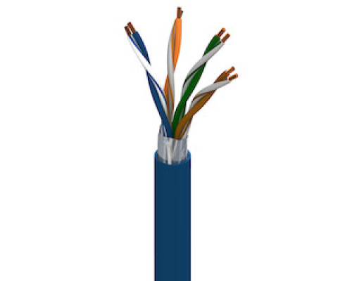 BELDEN  7958A 0061000               24 AWG -4 PAIR SOLID B CONDUCTOR CAT 5E CMR PO, NON-PLENUM FOIL SHLD PV CONDUCTOR JACKET, LT BLU 300V/600V AWM