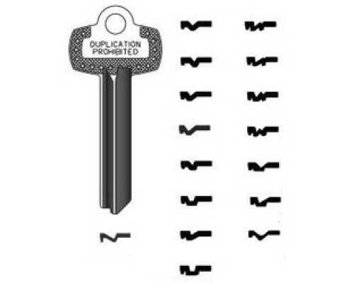 KABA ILCO CORP  1A1A1 NS A30  IAR63826123              Key Blank, Look-Alike, A Keyway, Natural Nickel Silver, 5 Price Group, For Best/Falcon