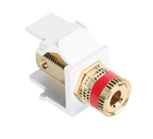 LEVITON  40833-BWR               QuickPort Binding Post Adapter with Red Stripe, White, 0.636