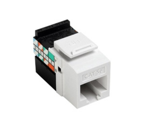 LEVITON  5G108-RW5               GigaMax 5e QuickPort Connector, UTP Category 5e, 110 Style Termination, Universal Wiring, White