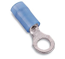 THOMAS & BETTS  KN14-14R-M               Insulated Nylon Ring Terminal for Wire Range 16-14 Stud Size 1/4, Blue