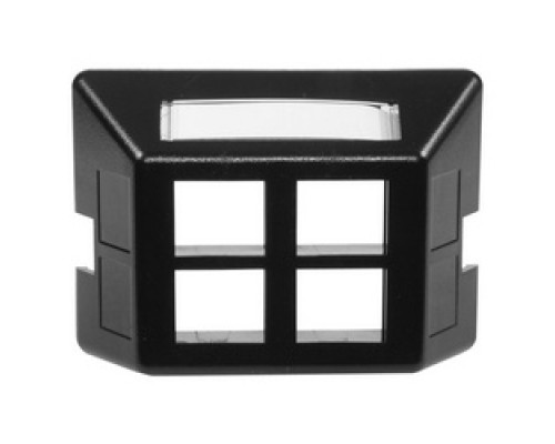 HUBBELL PREMISE WIRING  FP4BK               Plate, Furniture, Std, 4Port, Black