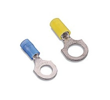 THOMAS & BETTS  RC8R-PS               Plastic Strip Insulated Nylon Ring Terminals For Wire Range 12-10 Stud Size #8, Yellow
